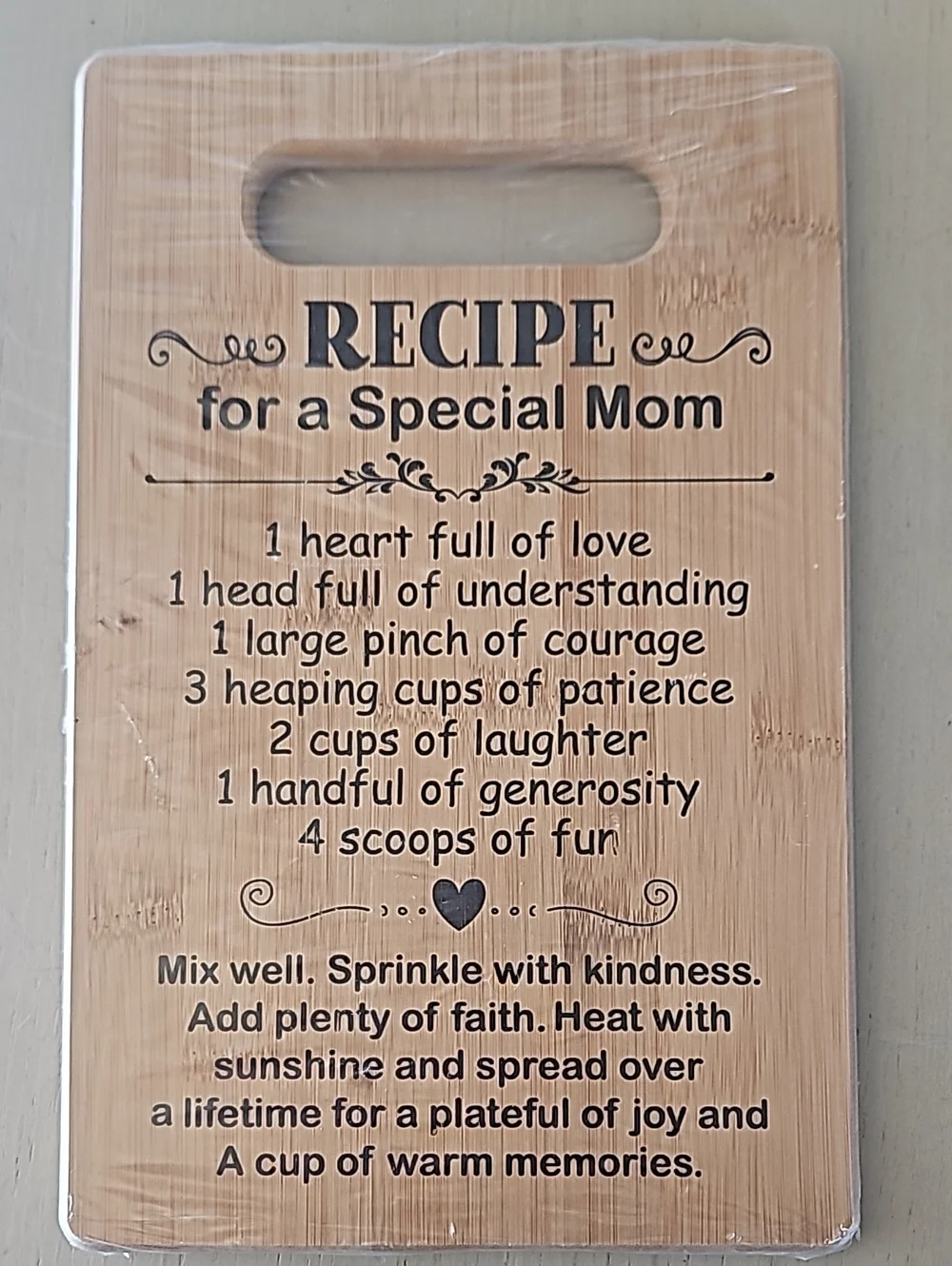 Recipe for a Special Mom Bamboo Decorative Cutting Board - Natural